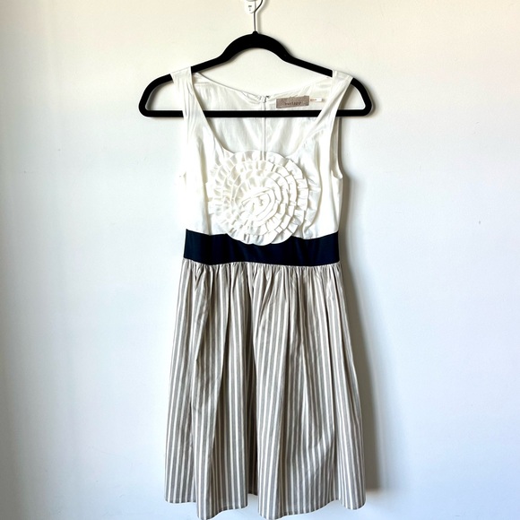 ANTHROPOLOGIE BURLAPP Sleeveless Striped Rosette Fit & Flare Dress—SZ. XS - Picture 15 of 16